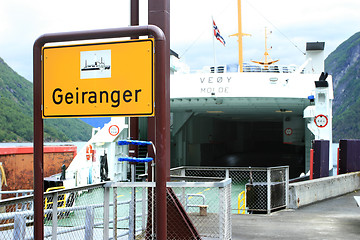 Image showing Ferry to Geiranger