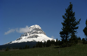 Image showing mountain, cloud, tree