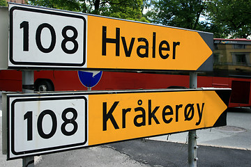 Image showing Roadsign to Hvaler