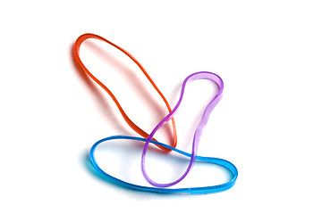 Image showing Three colorful rubber bands