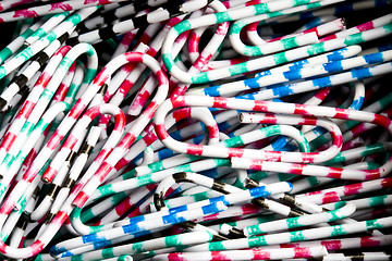 Image showing Colourful paperclips