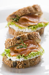 Image showing Salmon sandwich