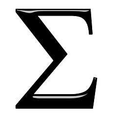 Image showing 3D Greek Letter Sigma