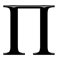 Image showing 3D Greek Letter Pi
