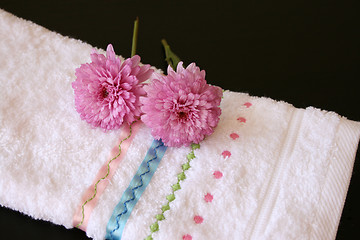 Image showing Hand Towel with pink