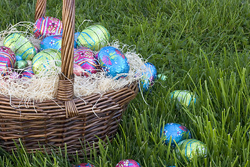 Image showing Easter Eggs Basket