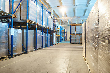 Image showing warehouse with rack arrangement