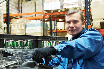 Image showing warehouse forklift driver