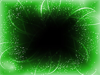 Image showing Infinite Perspective Green Stars Background.
