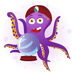 Image showing Octopus Fortune Teller with Crystal Ball. 