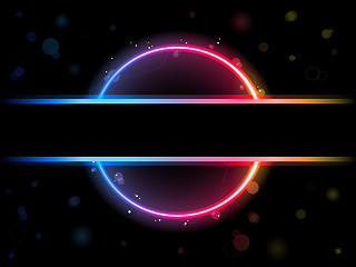 Image showing Rainbow Circle Border with Sparkles and Swirls.