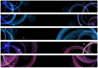 Image showing Abstract colorful circles web banners. Size 728x90 px