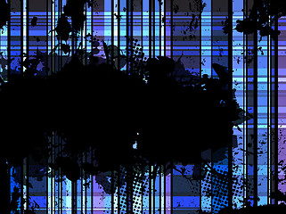 Image showing Checkered Blue Grunge Background. 