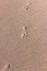 Image showing footprints on the beach