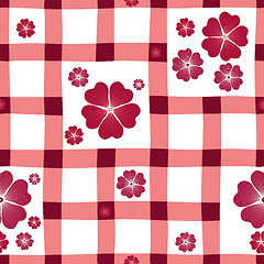 Image showing Red-white floral seamless pattern