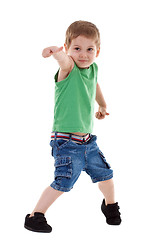 Image showing boy showing thumbs up
