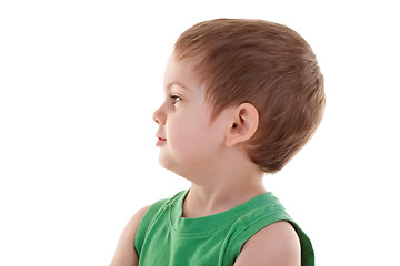 Image showing Child looks to the side