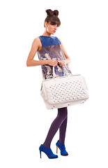 Image showing Fashion model with big bag