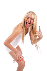 Image showing  casual woman screaming