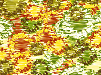 Image showing Floral sketch in warm tones