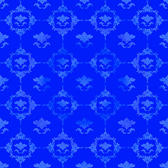 Image showing Blue pattern with floral decorations