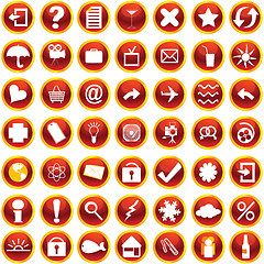 Image showing Orange icons for web