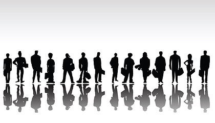 Image showing Stylized business people silhouettes