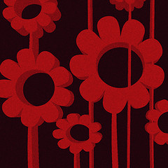 Image showing Grunge flowers in red tones