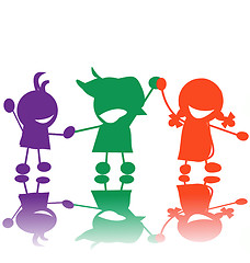 Image showing Silhouettes of children