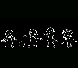 Image showing Kids silhouettes