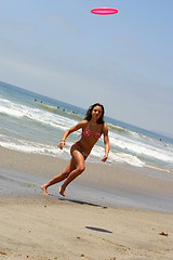 Image showing Beach Frisbee Girl