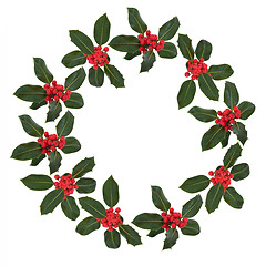 Image showing Holly Leaf and Berry Wreath