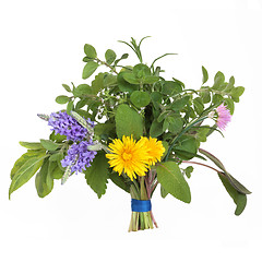 Image showing  Herb and Flower Leaf Posy