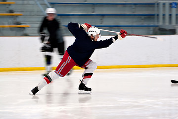 Image showing Hockey Player Shooting