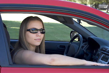 Image showing Woman in Car