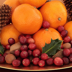 Image showing Christmas Fruit and Nuts