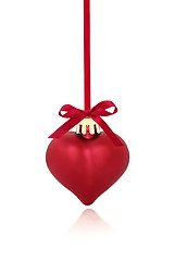 Image showing Red Heart Christmas Bauble