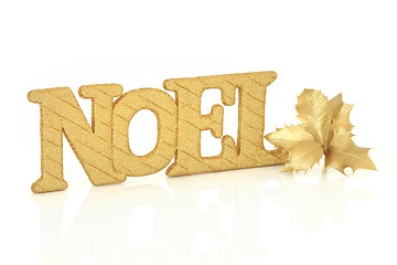 Image showing Noel Sign and Holly