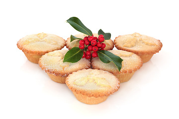 Image showing Mince Pies and Holly 