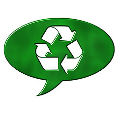 Image showing Recycling Speech Bubble Sign