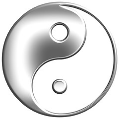 Image showing 3D Silver Tao Symbol 