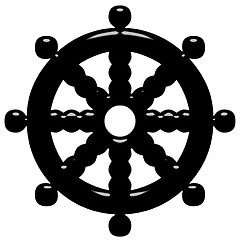 Image showing 3D Buddhism Symbol Wheel of Dharma