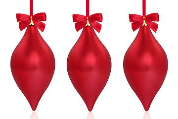 Image showing Red Christmas Droplet Baubles