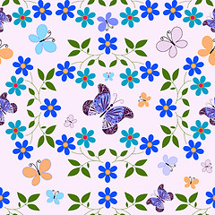 Image showing Seamless floral white pattern 