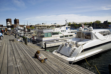 Image showing Landing stage for yachts