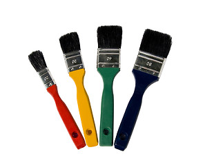 Image showing Many-coloured paintbrushes