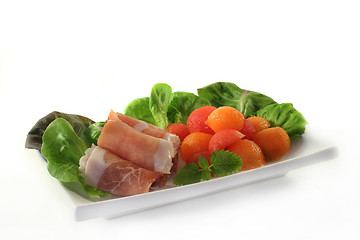 Image showing Ham with melon