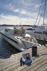 Image showing Landing stage for yachts