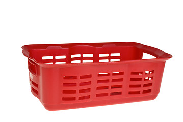 Image showing Red plastic vegetable basket