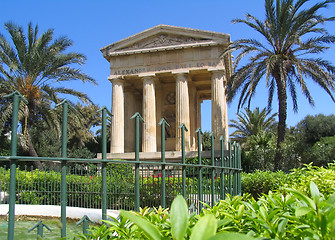 Image showing Ancient building in the park of Valetta